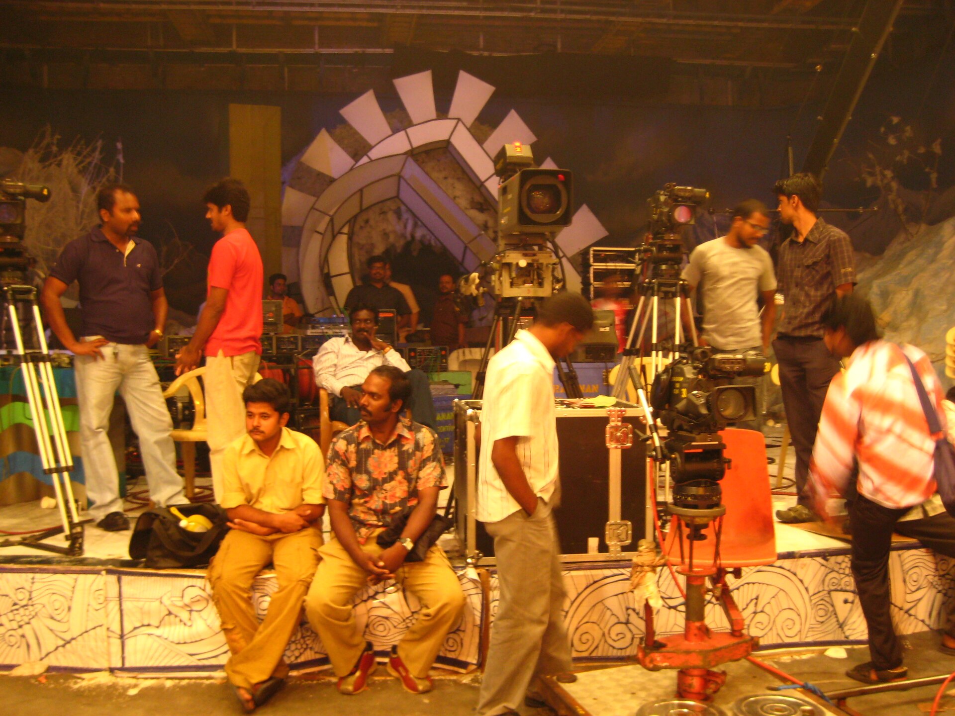 South Indian Cinema | The India A film crew works on a set at AVM Studios in Chennai, showcasing South Indian cinema traditions.